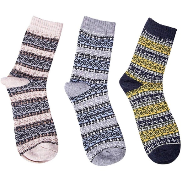 5 Pairs Men's Vintage Crew Socks - Picture 2 of 7